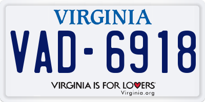 VA license plate VAD6918