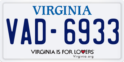 VA license plate VAD6933