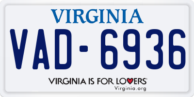 VA license plate VAD6936