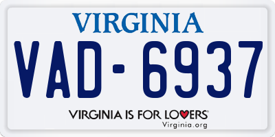 VA license plate VAD6937