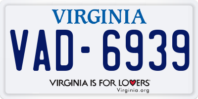 VA license plate VAD6939