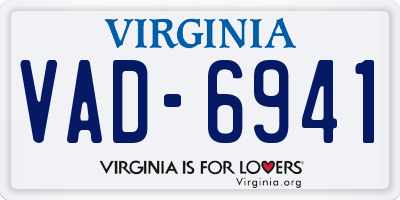 VA license plate VAD6941