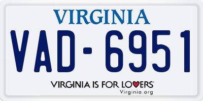 VA license plate VAD6951