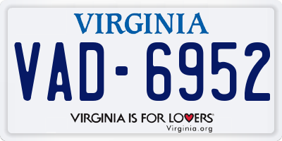 VA license plate VAD6952