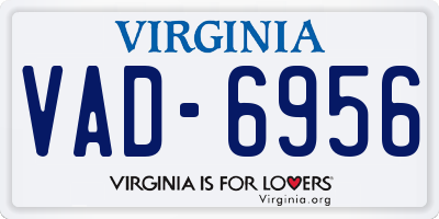VA license plate VAD6956