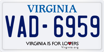 VA license plate VAD6959