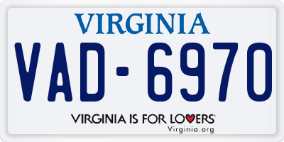 VA license plate VAD6970