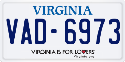 VA license plate VAD6973