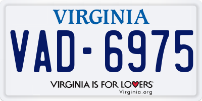 VA license plate VAD6975