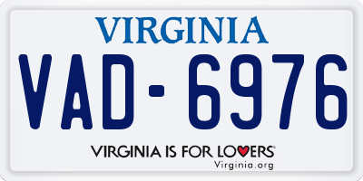 VA license plate VAD6976