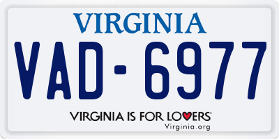 VA license plate VAD6977