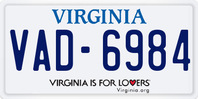 VA license plate VAD6984
