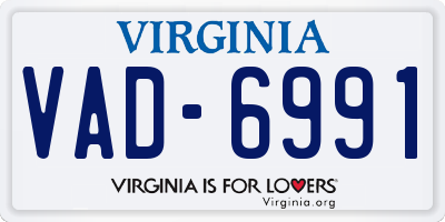 VA license plate VAD6991