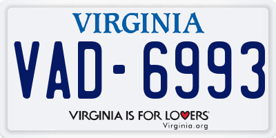 VA license plate VAD6993