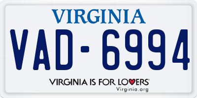 VA license plate VAD6994