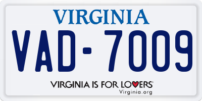 VA license plate VAD7009