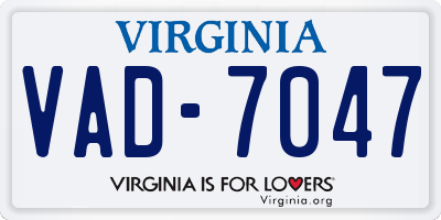 VA license plate VAD7047