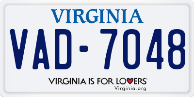 VA license plate VAD7048