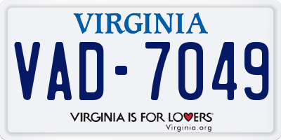 VA license plate VAD7049