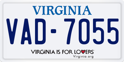 VA license plate VAD7055