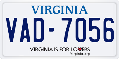 VA license plate VAD7056