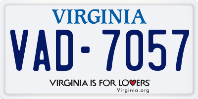 VA license plate VAD7057