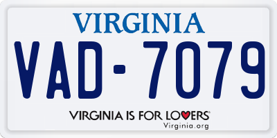 VA license plate VAD7079