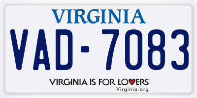 VA license plate VAD7083