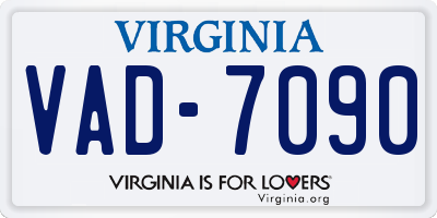 VA license plate VAD7090