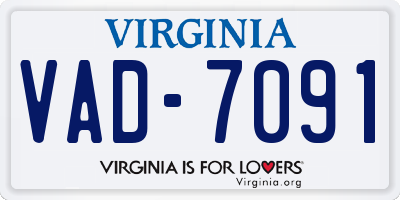 VA license plate VAD7091