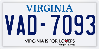 VA license plate VAD7093