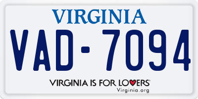 VA license plate VAD7094