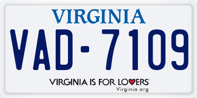 VA license plate VAD7109