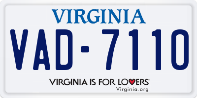 VA license plate VAD7110