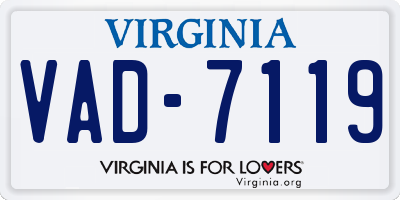 VA license plate VAD7119