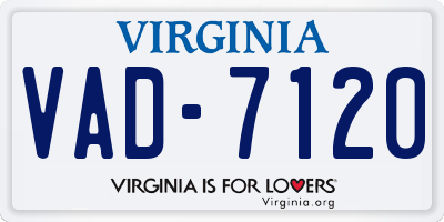 VA license plate VAD7120