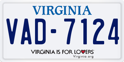 VA license plate VAD7124