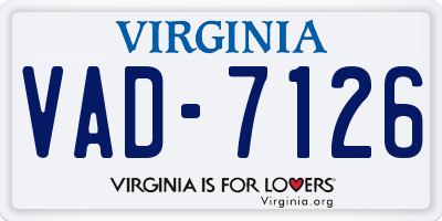 VA license plate VAD7126