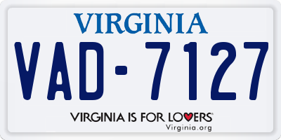 VA license plate VAD7127