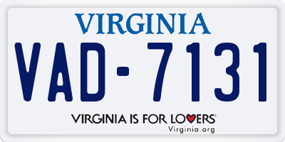 VA license plate VAD7131