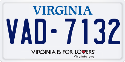 VA license plate VAD7132