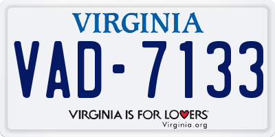 VA license plate VAD7133