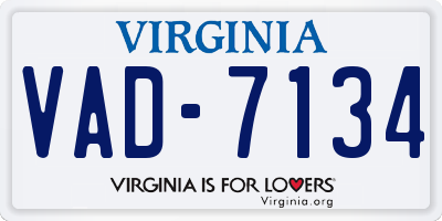 VA license plate VAD7134