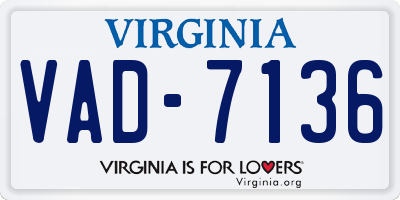 VA license plate VAD7136