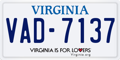 VA license plate VAD7137