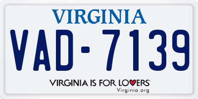 VA license plate VAD7139