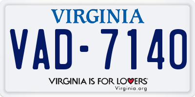 VA license plate VAD7140