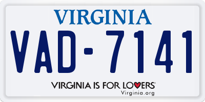 VA license plate VAD7141