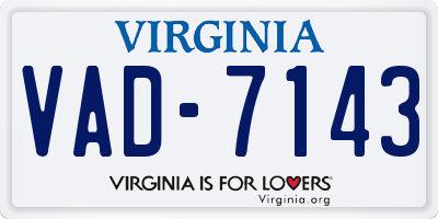 VA license plate VAD7143