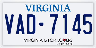 VA license plate VAD7145